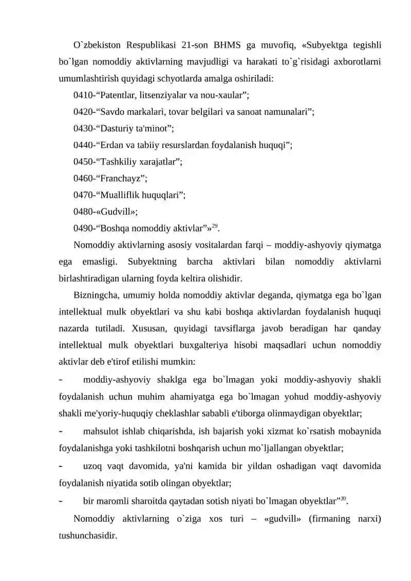 Nomoddiy aktivlar auditini tashkil etish va o`tkazish tartibi 3