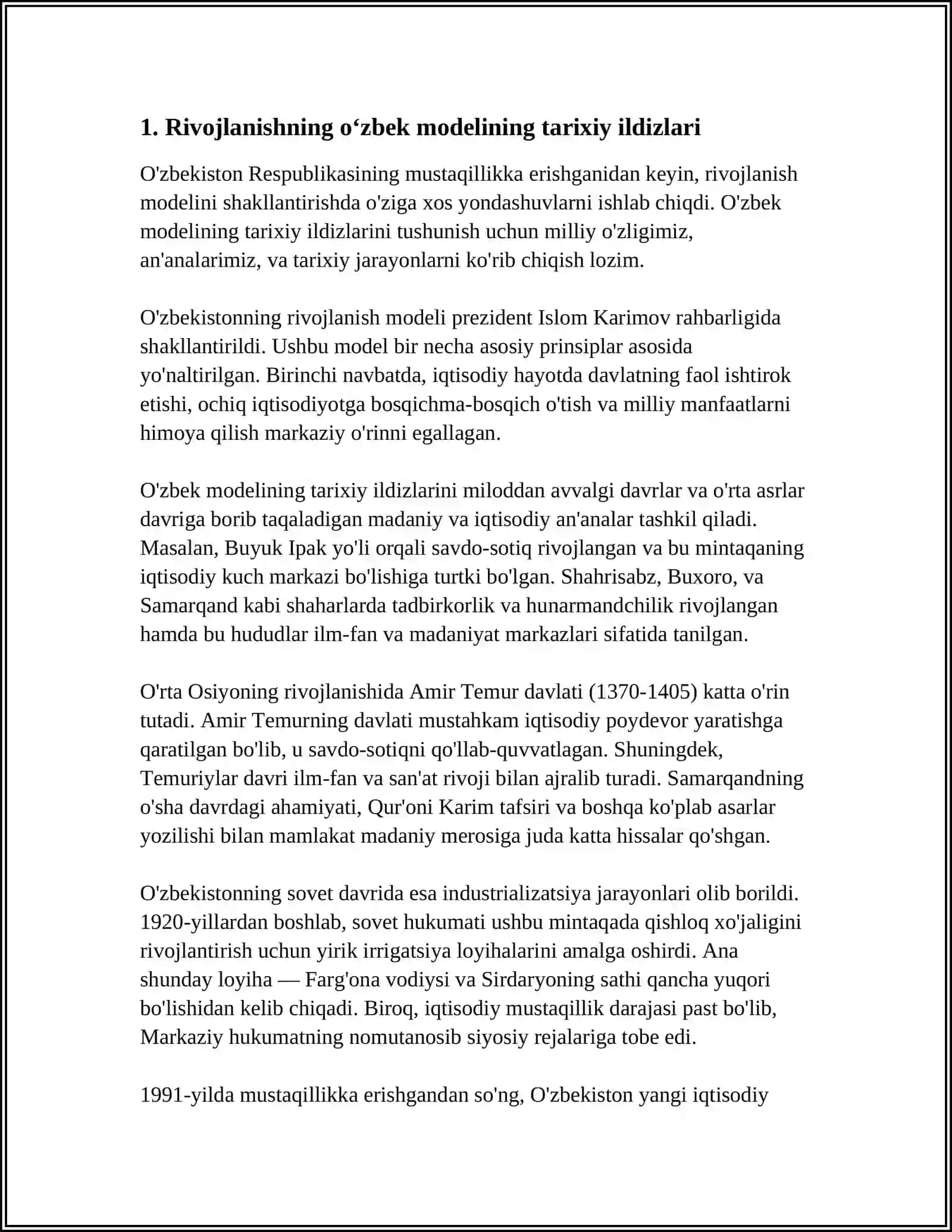 RIVOJLANISHNING OʻZBEK MODELI VA UNING XUSUSIYATLARI 3