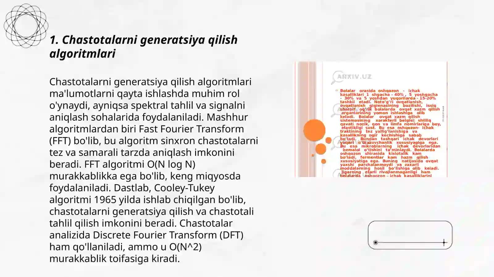 Chastotalarni generatsiya qilish va filtrlash 3