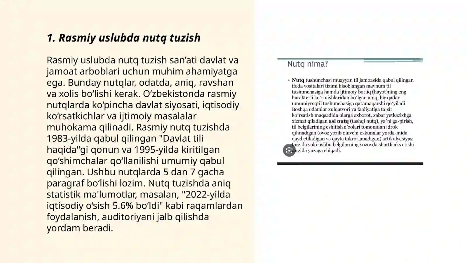 Nutq uslublarini ustida ishlashga qaratilgan mashq va topshiriqlar ishlab chiqish 3