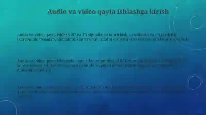 Ovoz va vedio lavhalarga ishlov berish 3