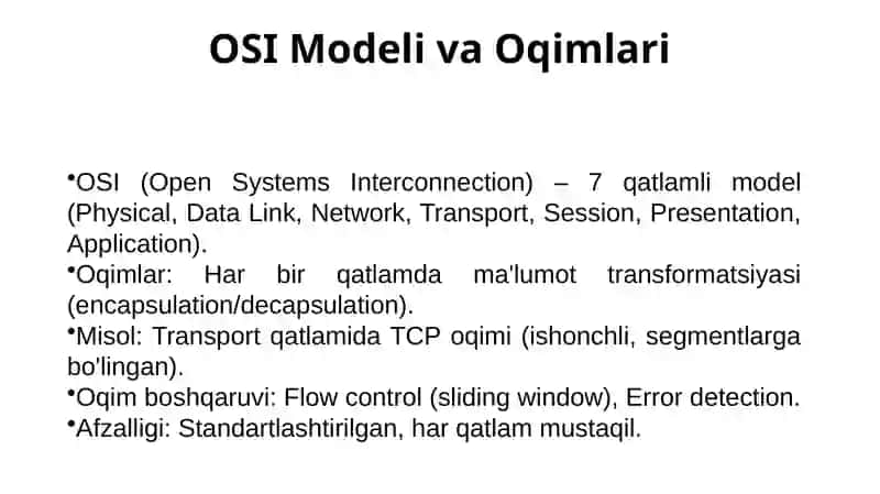 OSI Model va Oqimlari 3