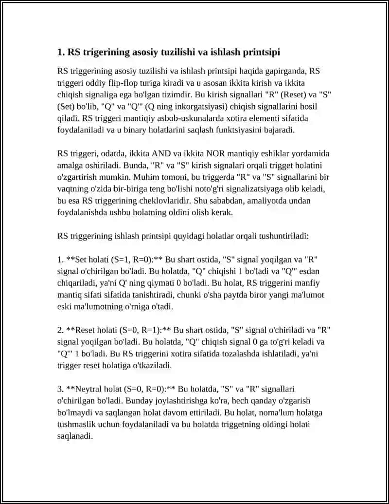 RS, JK, D VA T TRIGGERINGLARNING TAQQOSLAMALI TAHLILI 3