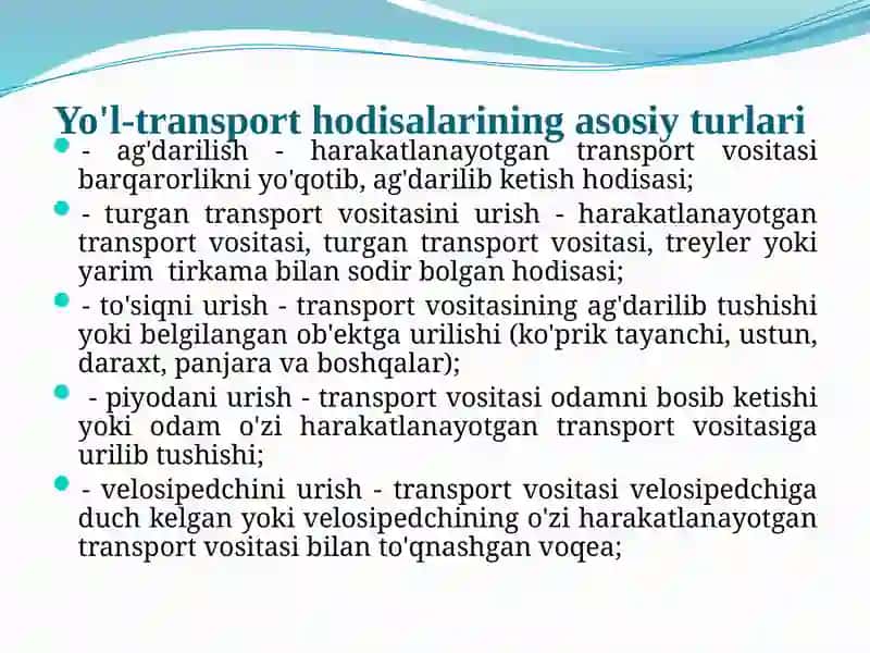 Yo'l-transport hodisasi 3
