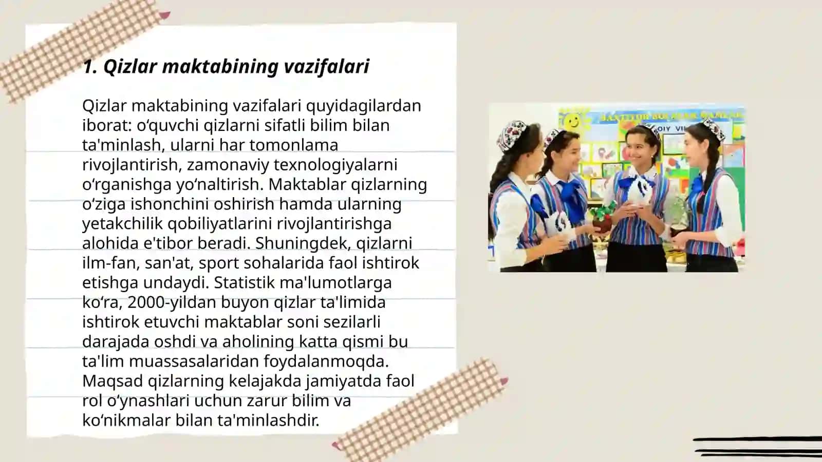 Qizlar maktabi va unda taʼlim mazmuni 3