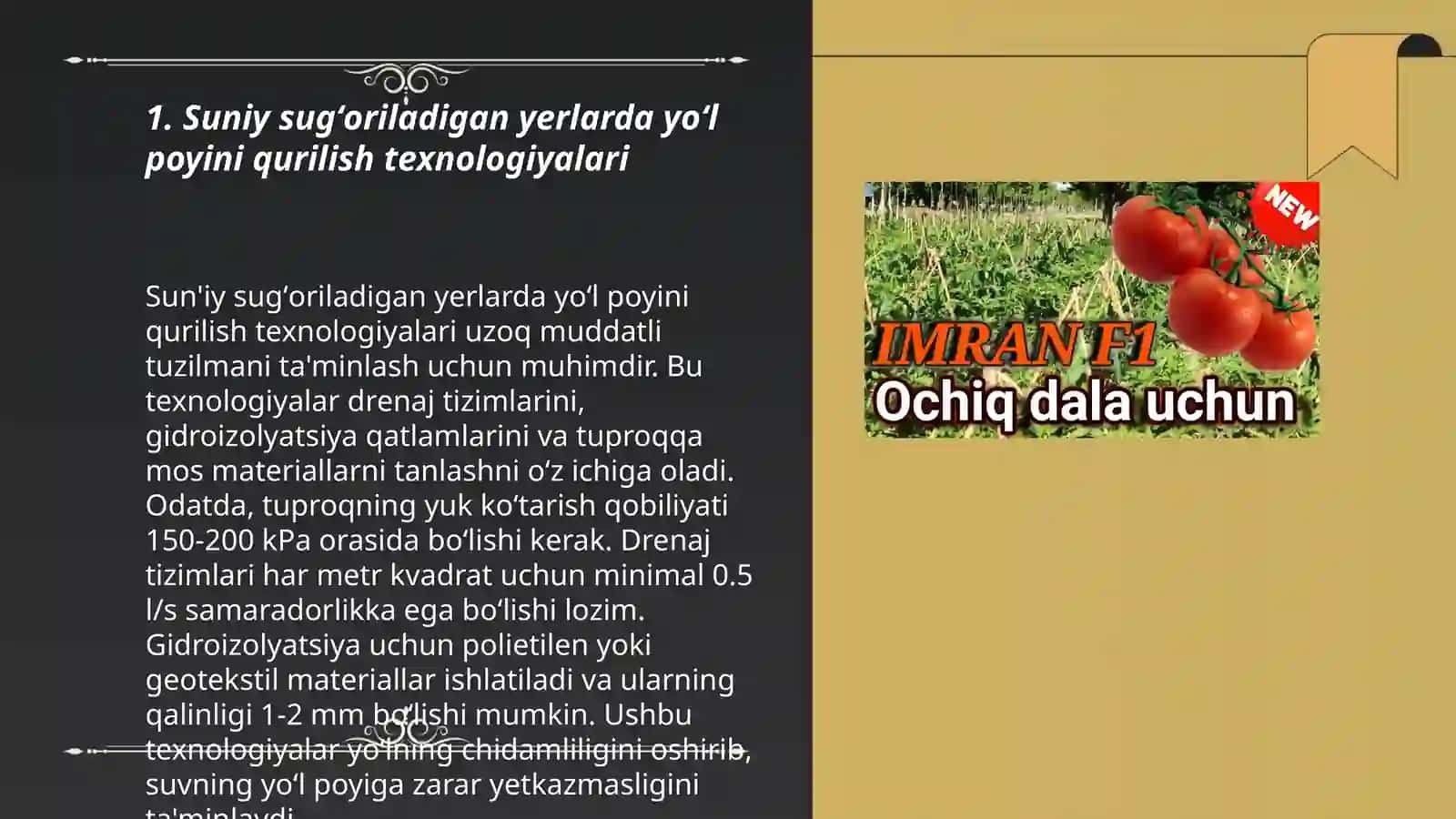 Suniy Sugʻoriladigan Yerlarda Yoʻl Poyini Loyihash Uslublari 3
