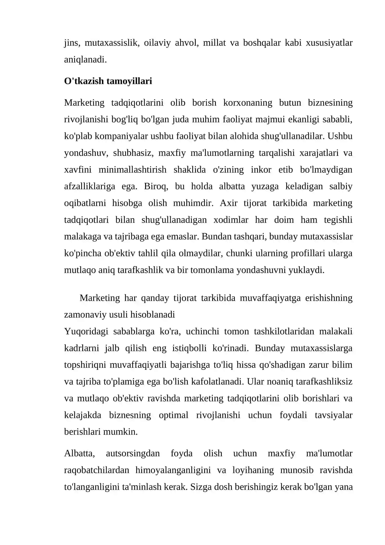 Marketing tadqiqotlarini o`tkazish va o`z mahsulotini reklama qilish 3