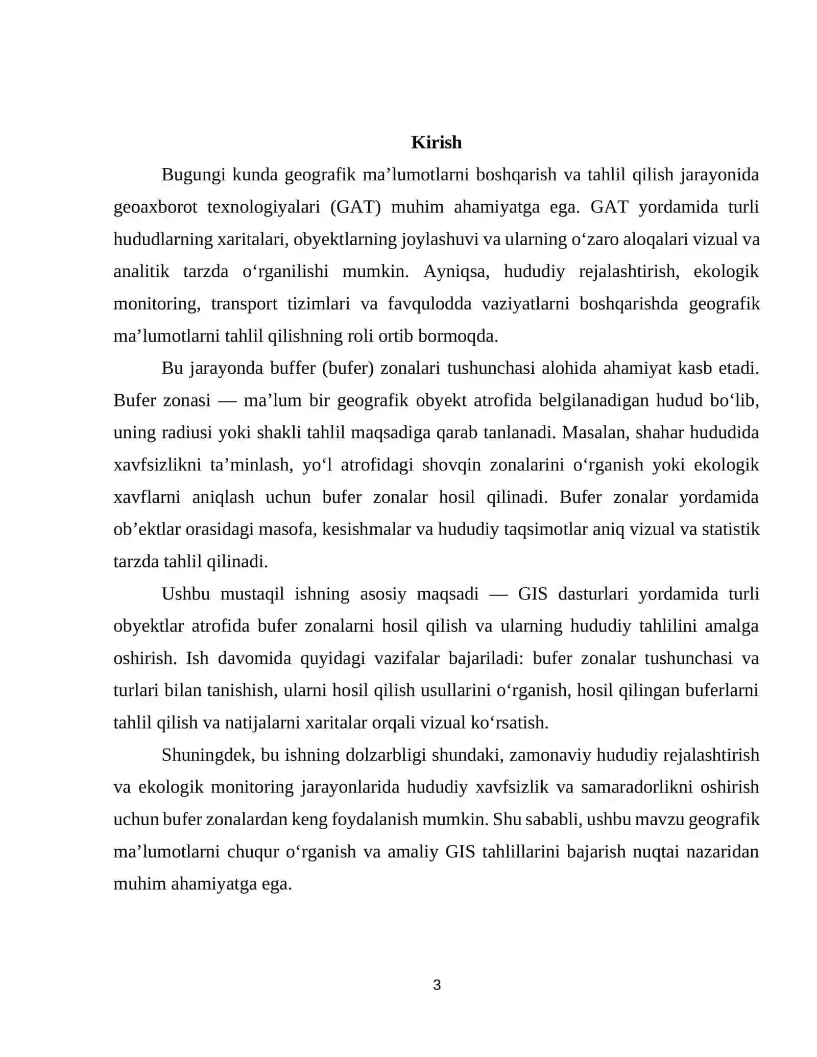 Buffer (bufer) zonalarini hosil qilish va tahlil qilish 3