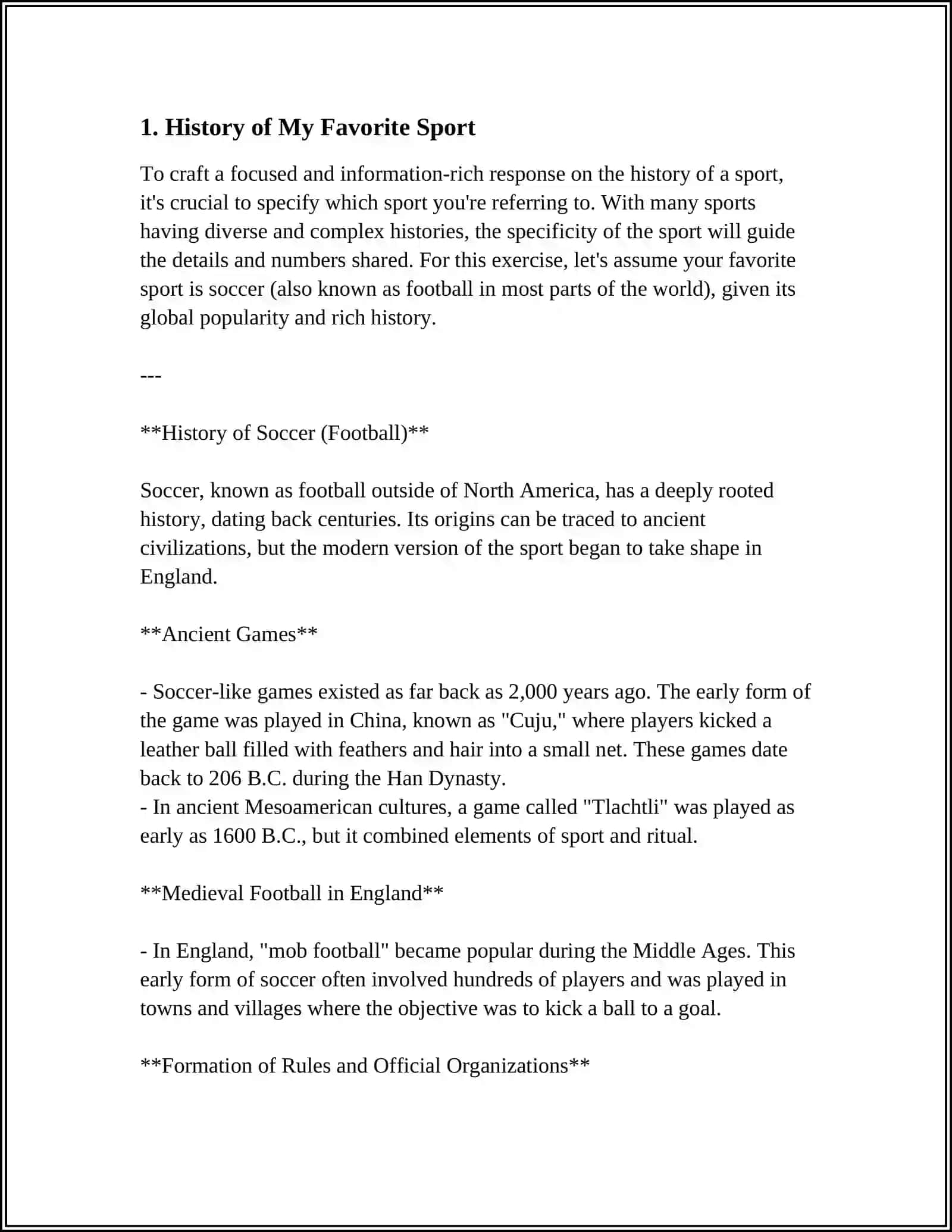 History of Soccer (Football) 3