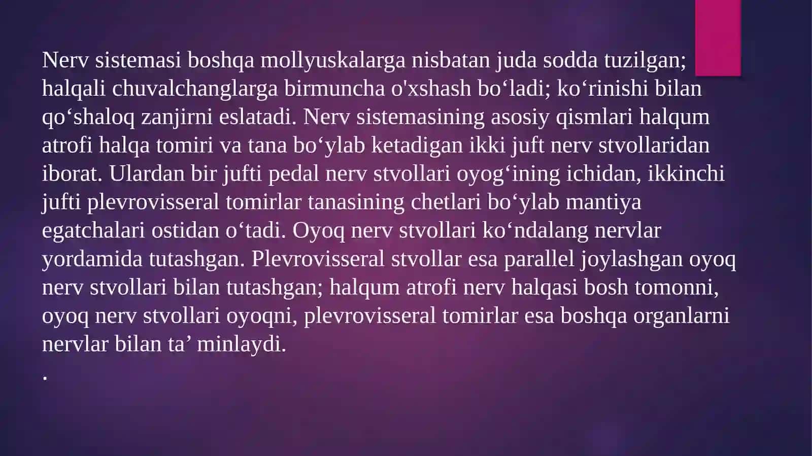 XITONLAR nerv sistemasini tahlil qilish 3