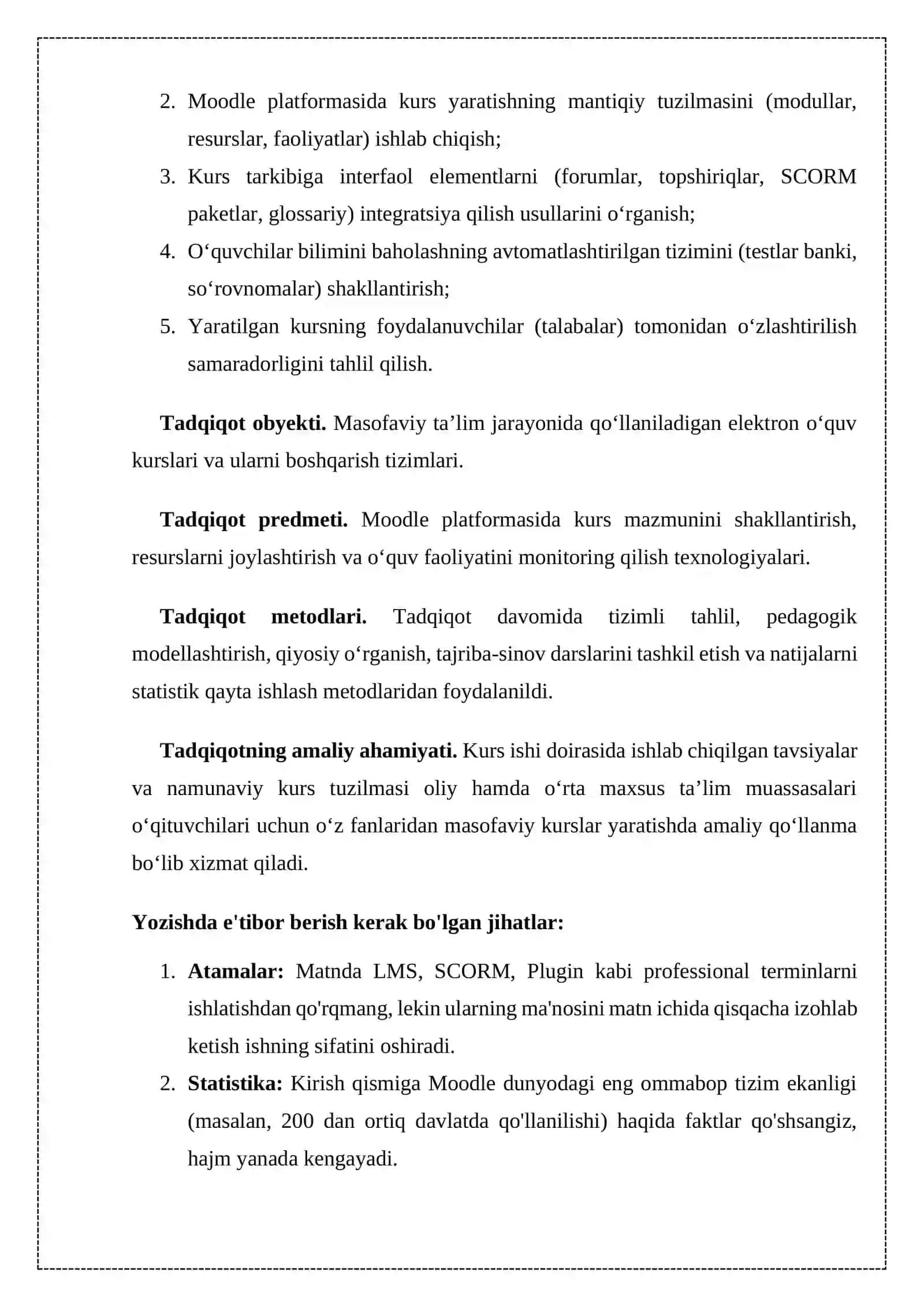 MOODLE PLATFORMASIDA TOʻLIQ KURS YARATISH 3