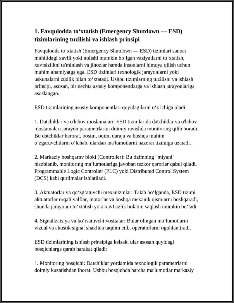 TEXNOLOGIK JIHOZLARDAN SODIR BOʻLISHNI BARTARF QILUVCHI TEXNIK QURILMALAR TUZILISHI VA ISHLASH PRINSIPI 3