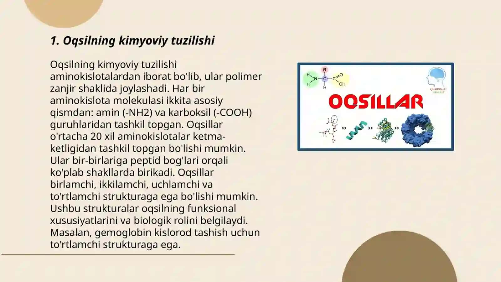 Oqsillarning umumiy xossalari 3