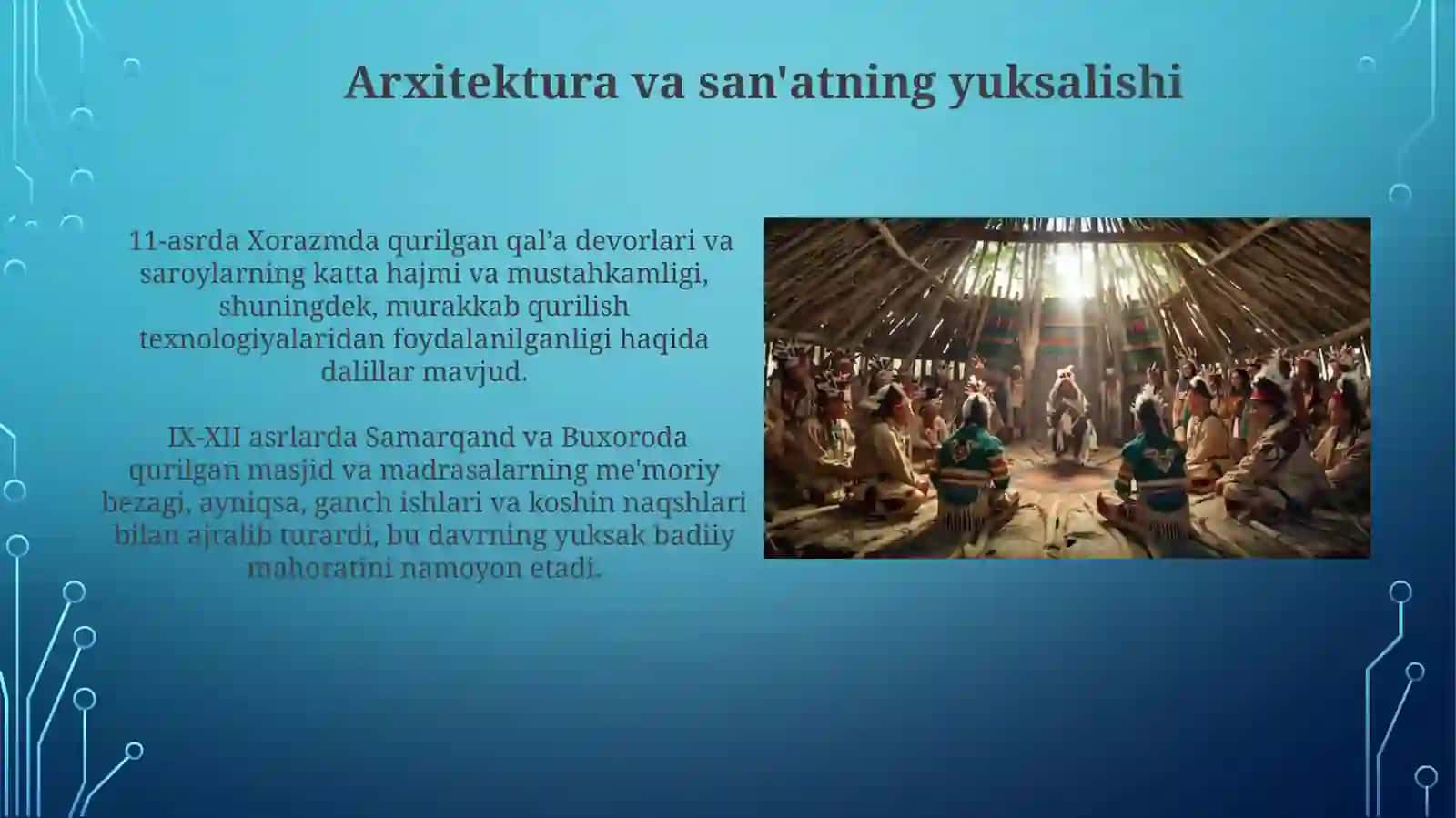 IX-XII asrlarda mamlakatimiz hududida daroy bergan madaniy uyg'onish 3