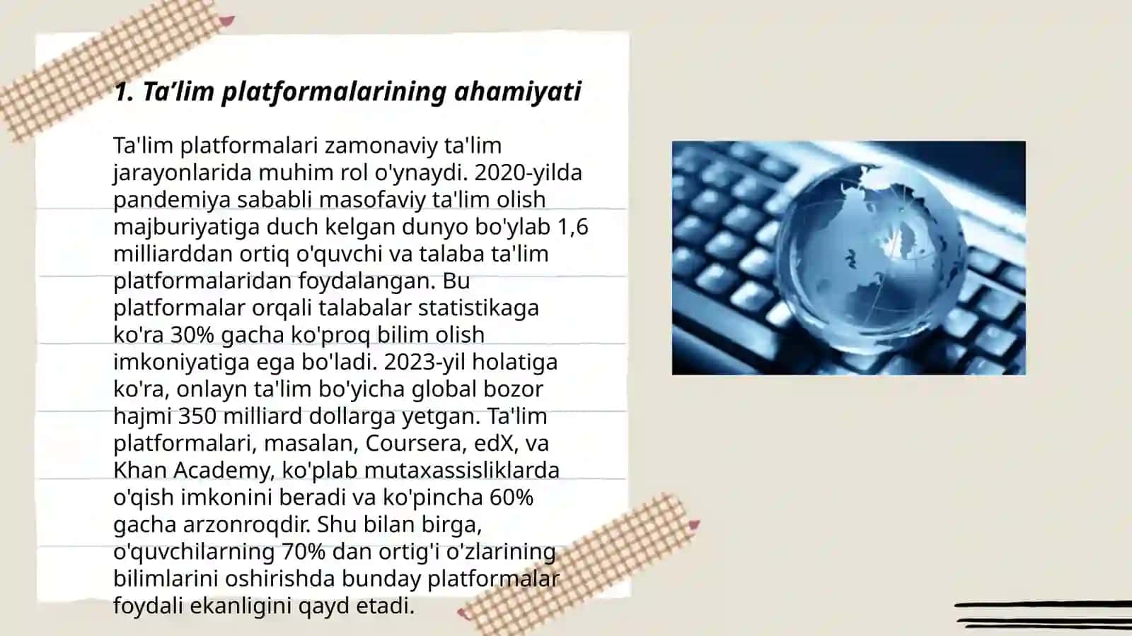 Taʼlim platformalari va ulardan foydalanish mavzusi 3