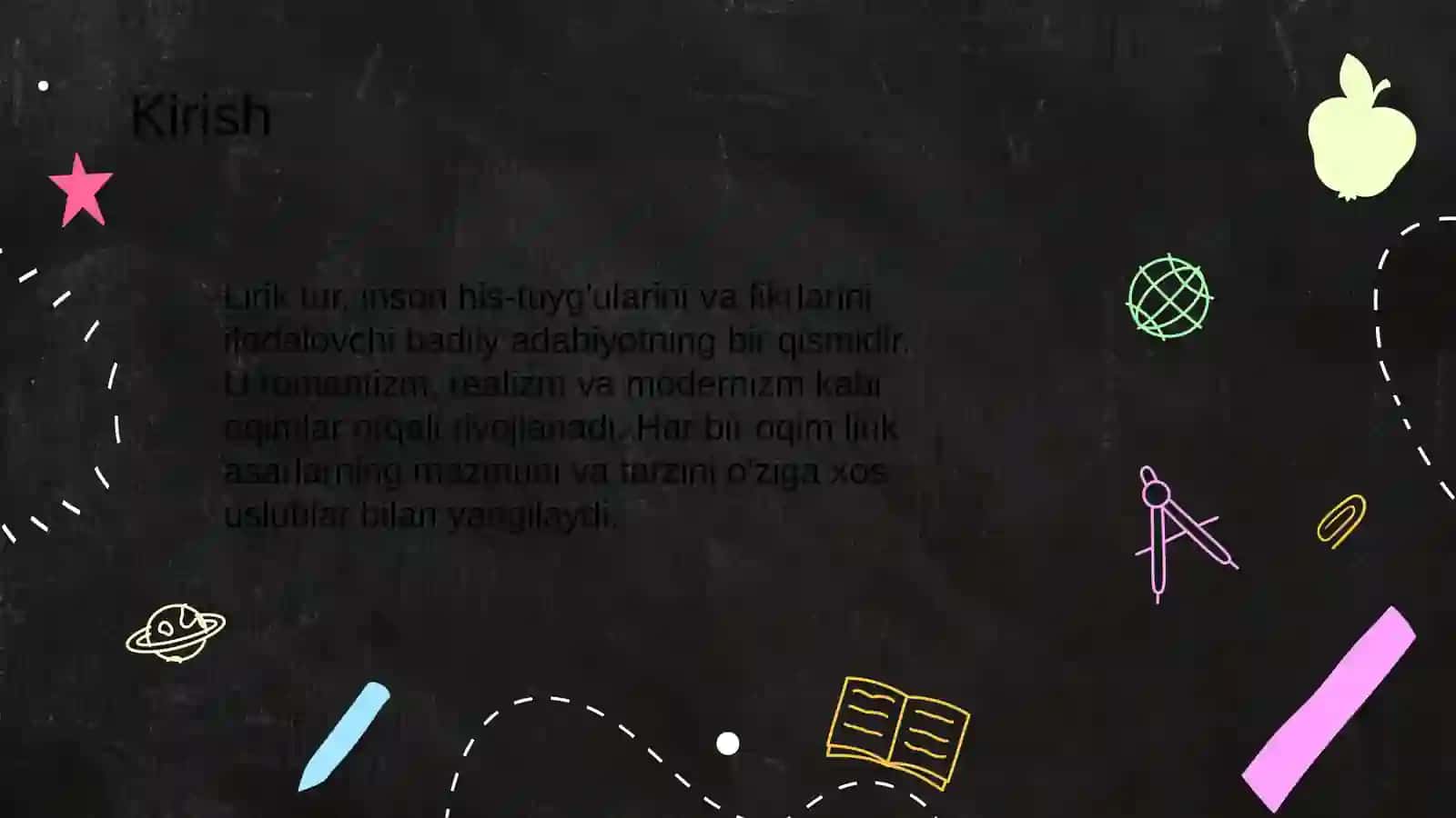 Lirik tur va janrlar. Metod va oqimlar 3