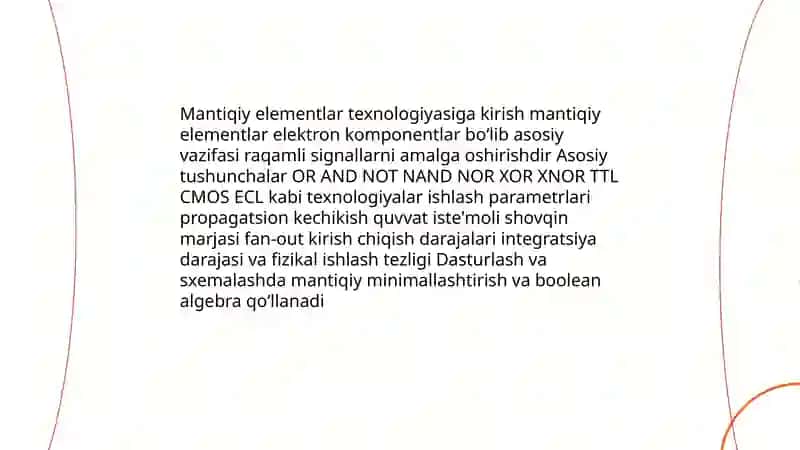 Mantiqiy elementlar texnologiyasi 3