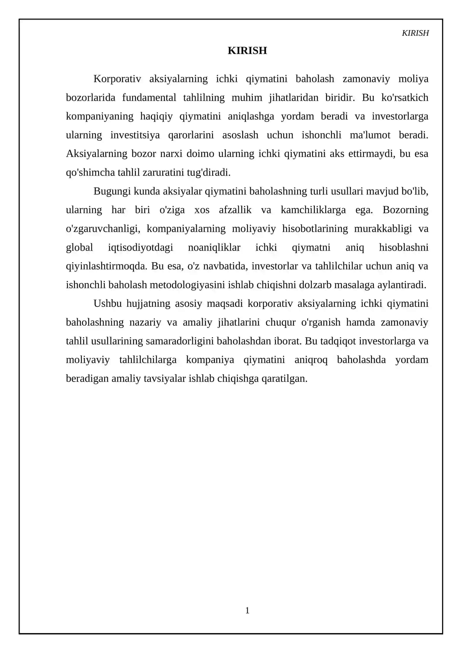 Korporativ aksiyalarning ichki qiymatini baholash usullari 3
