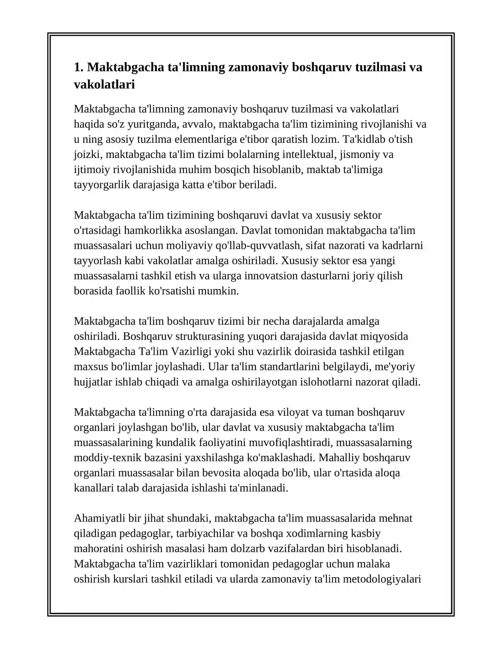 MAKTABGACHA TAʼLIMNING ZAMONAVIY TUZILMASI 3