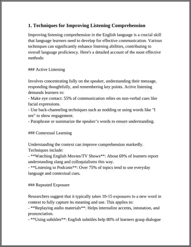 Techniques for Improving Listening Comprehension 3
