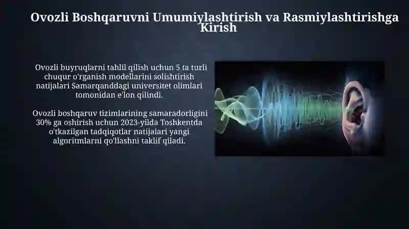 Ovozli Boshqaruvni Umumiylashtirish va Rasmiylashtirishga Kirish 3