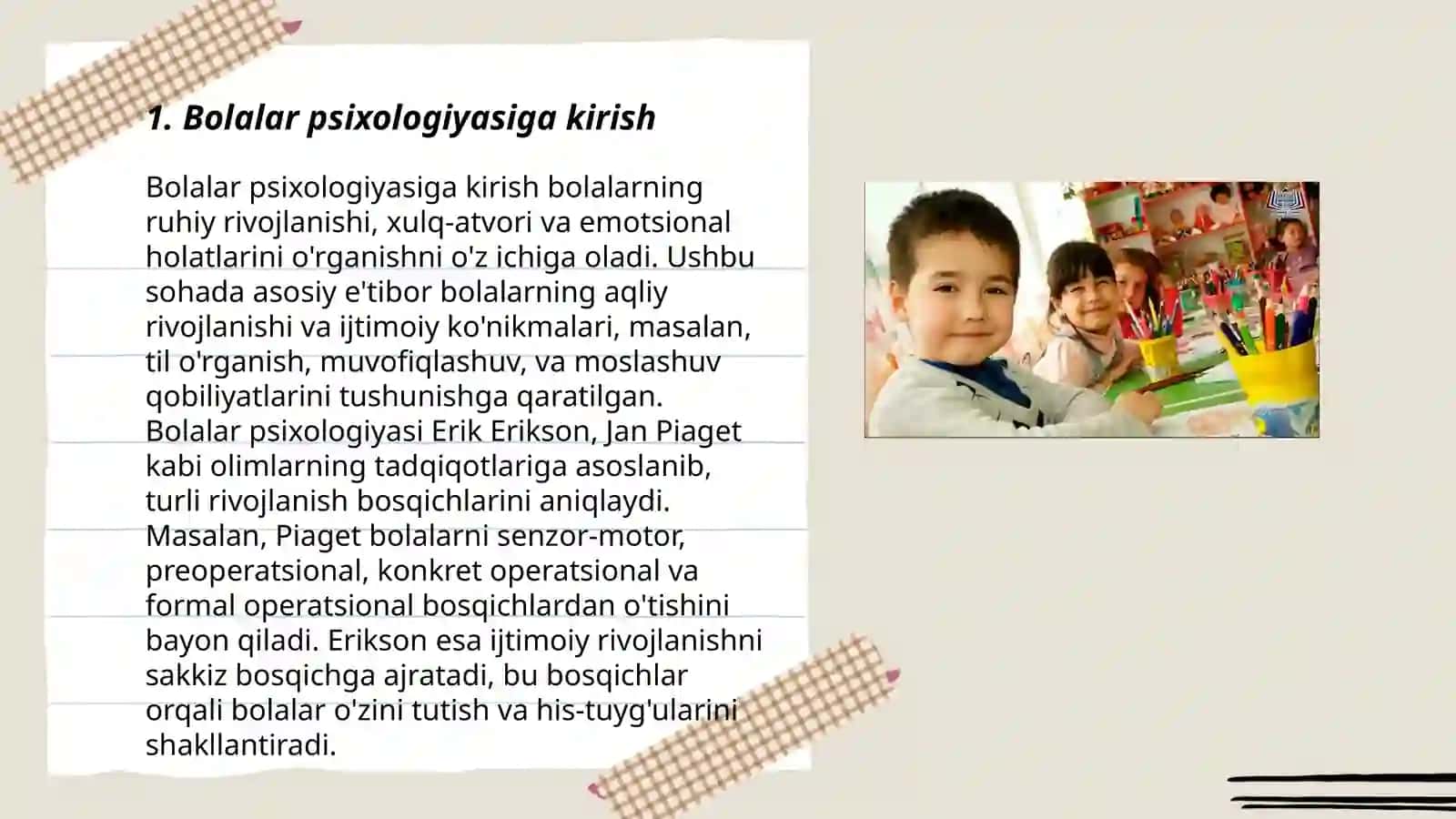 Bolalar psixologiyasi fanini õqitish metodikasi 3