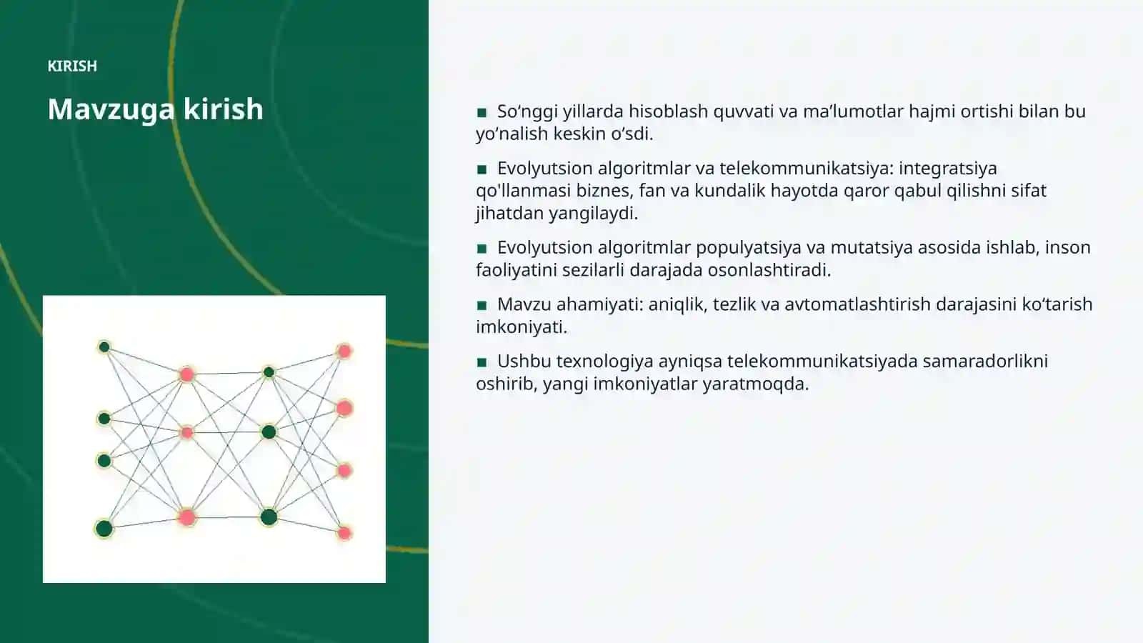 Evolyutsion algoritmlar va telekommunikatsiya: integratsiya qo'llanmasi 3