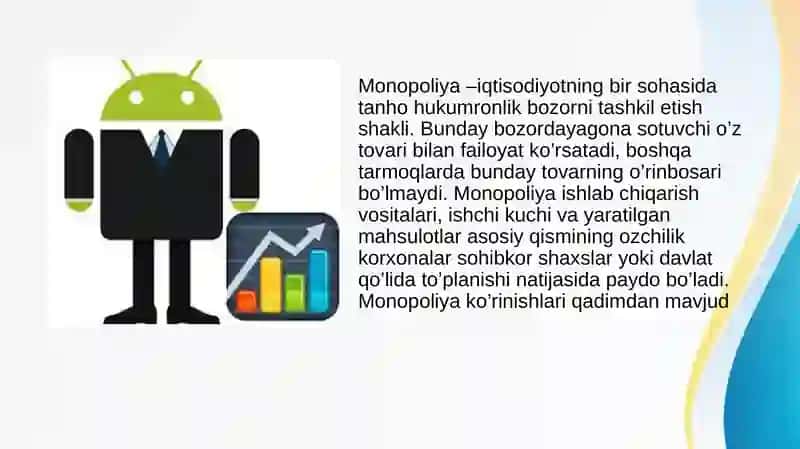 monopoliyaning iqtisodiy taraqqiyotga ta’sir qiluvchi ijobiy va salbiy tomonlari 3