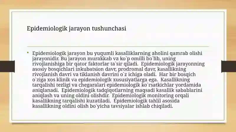 Epidemiologik jarayon rivojlanish mexanizmi 3