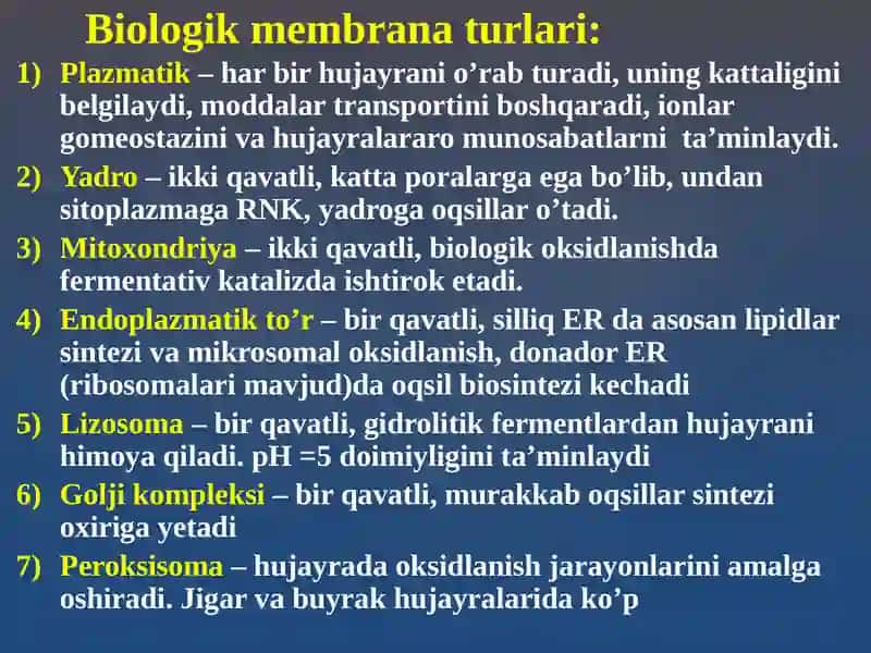 Biologik membran funksiyalari 3