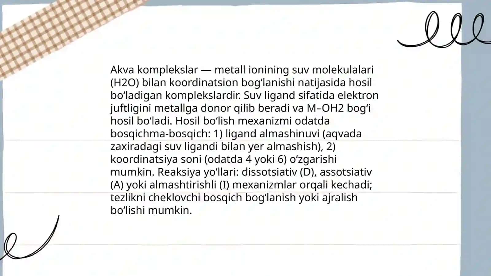 Akva va atsido komplekslarni olinishi 3