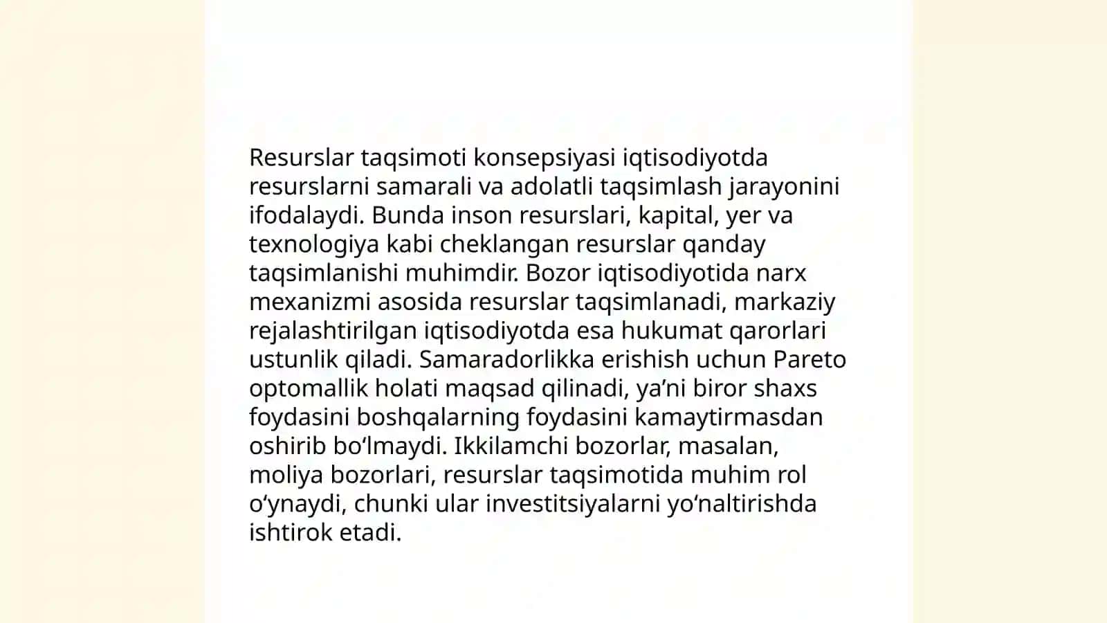 Korxonada resurslar taqsimoti samarali taqsimlanishining nazariy va ammaliy jixatlari 3