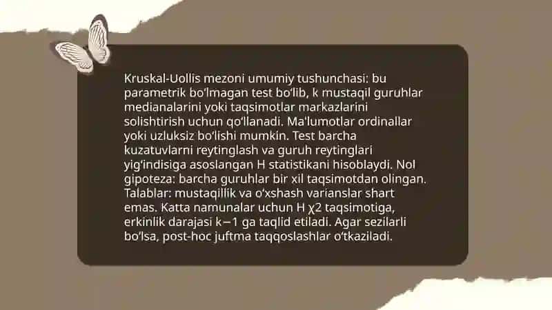 Kruskal-Uollis mezoni boʻyicha xulosa chiqarish qoidalari 3