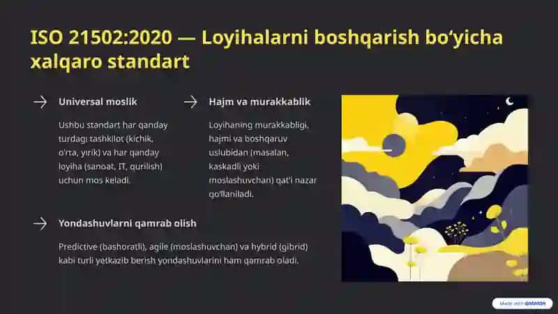 Loyihalarni Boshqarishning Xalqaro Uslub va Standartlari 3