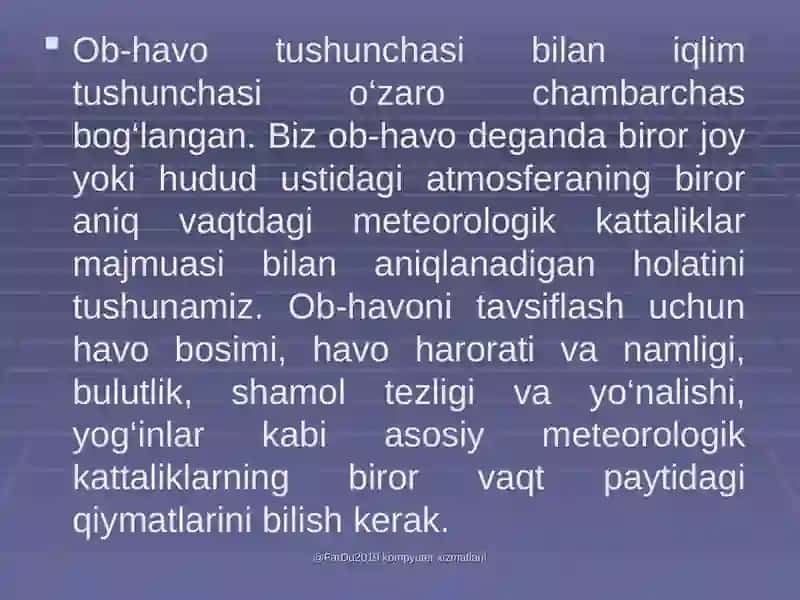 O‘zbekiston iqlimi va tabiat zonalari haqida dars o‘tish usullari 3