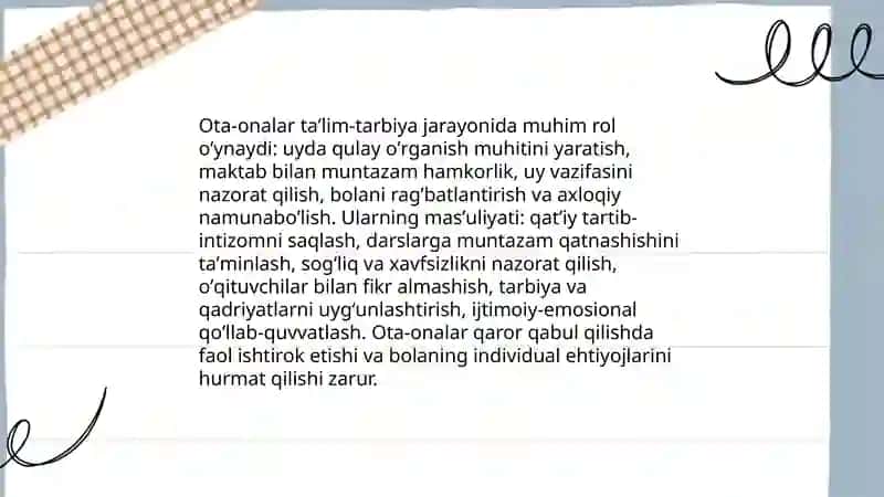 Taʼlim tarbiya jarayonida oila hamkorligi 3