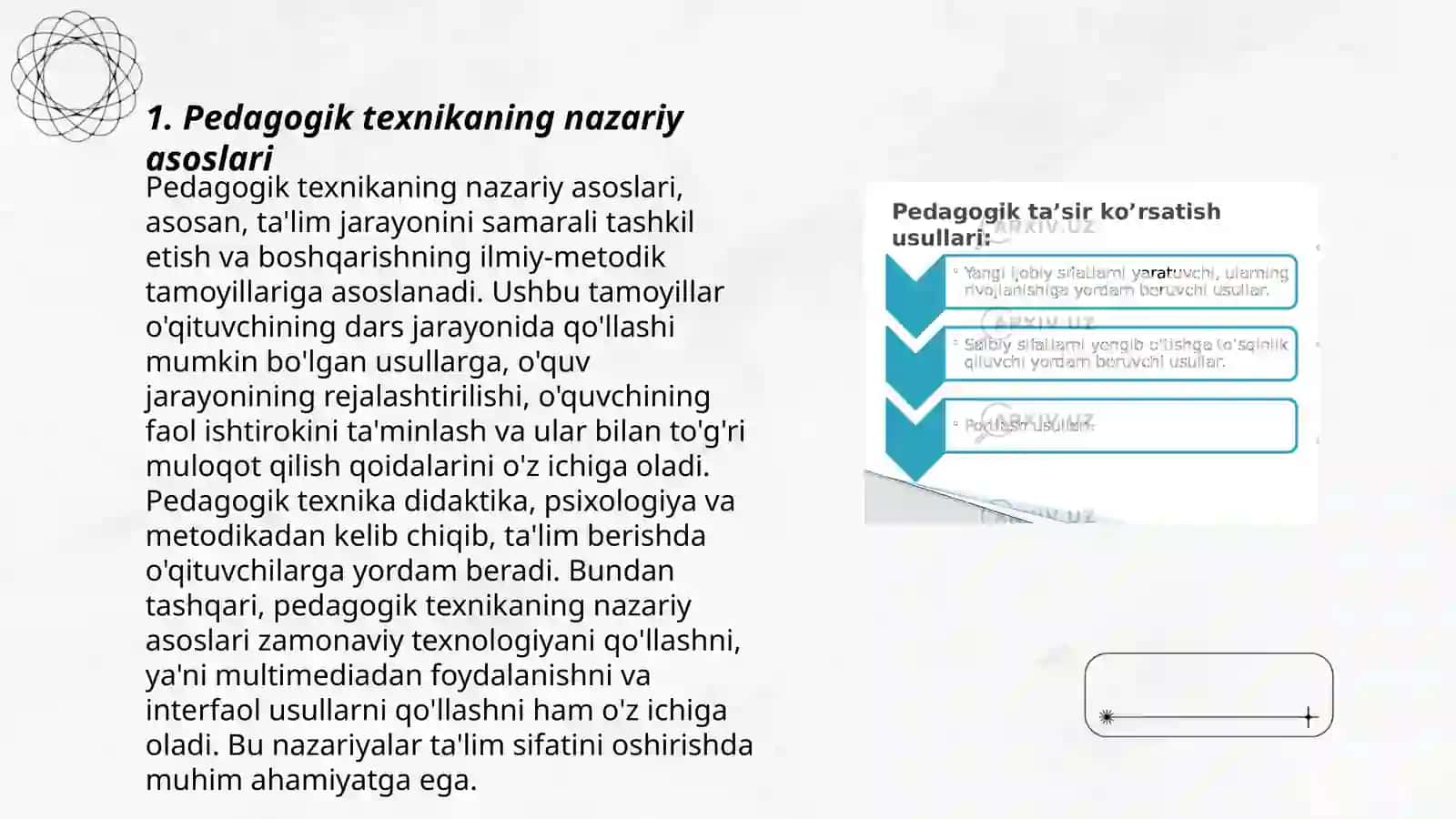 Pedagogik texnika va uni shakillantirish usullari 3