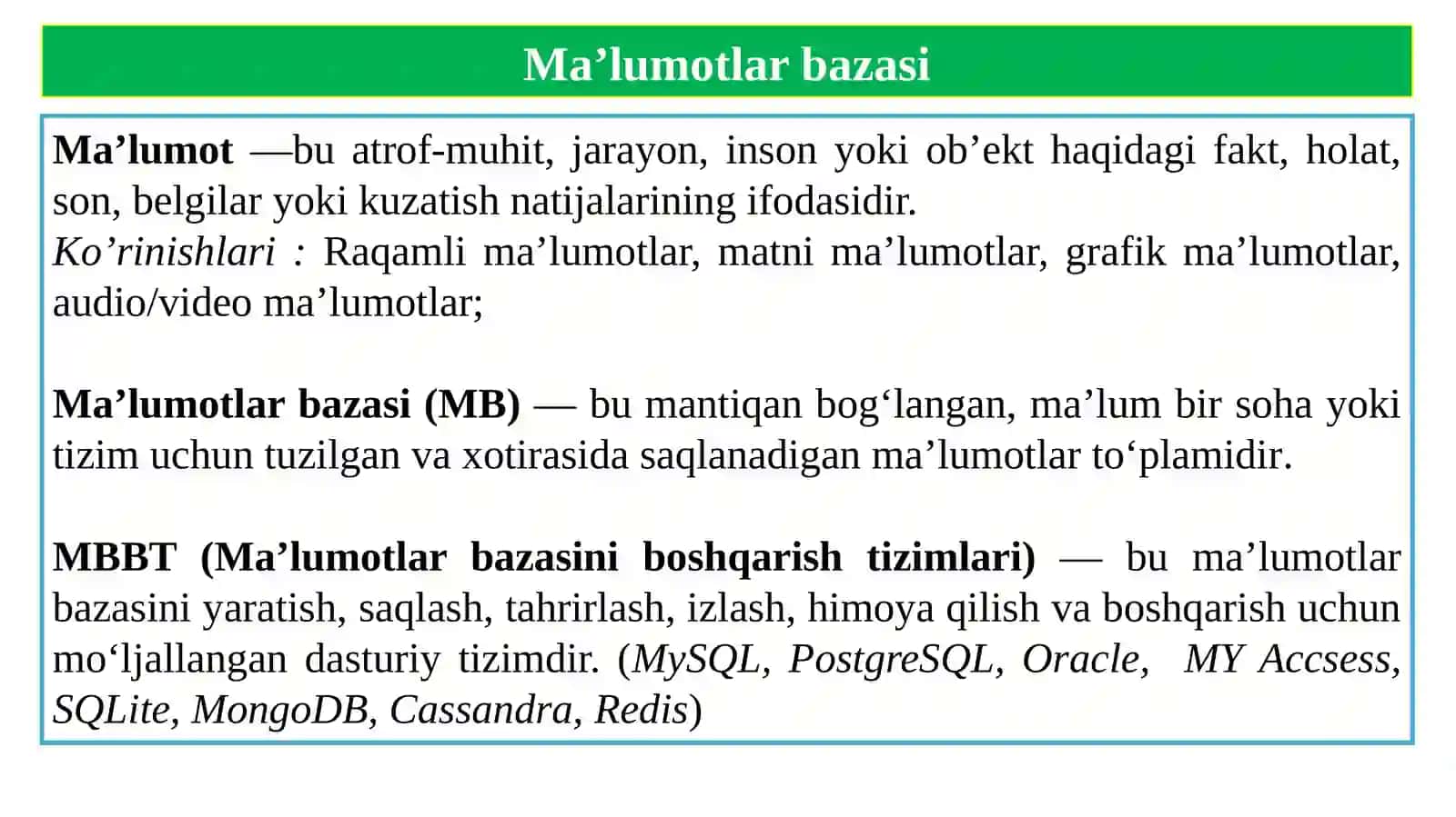 Ma’lumotlarmodellarivama’lumotlarbazasimodellari 3