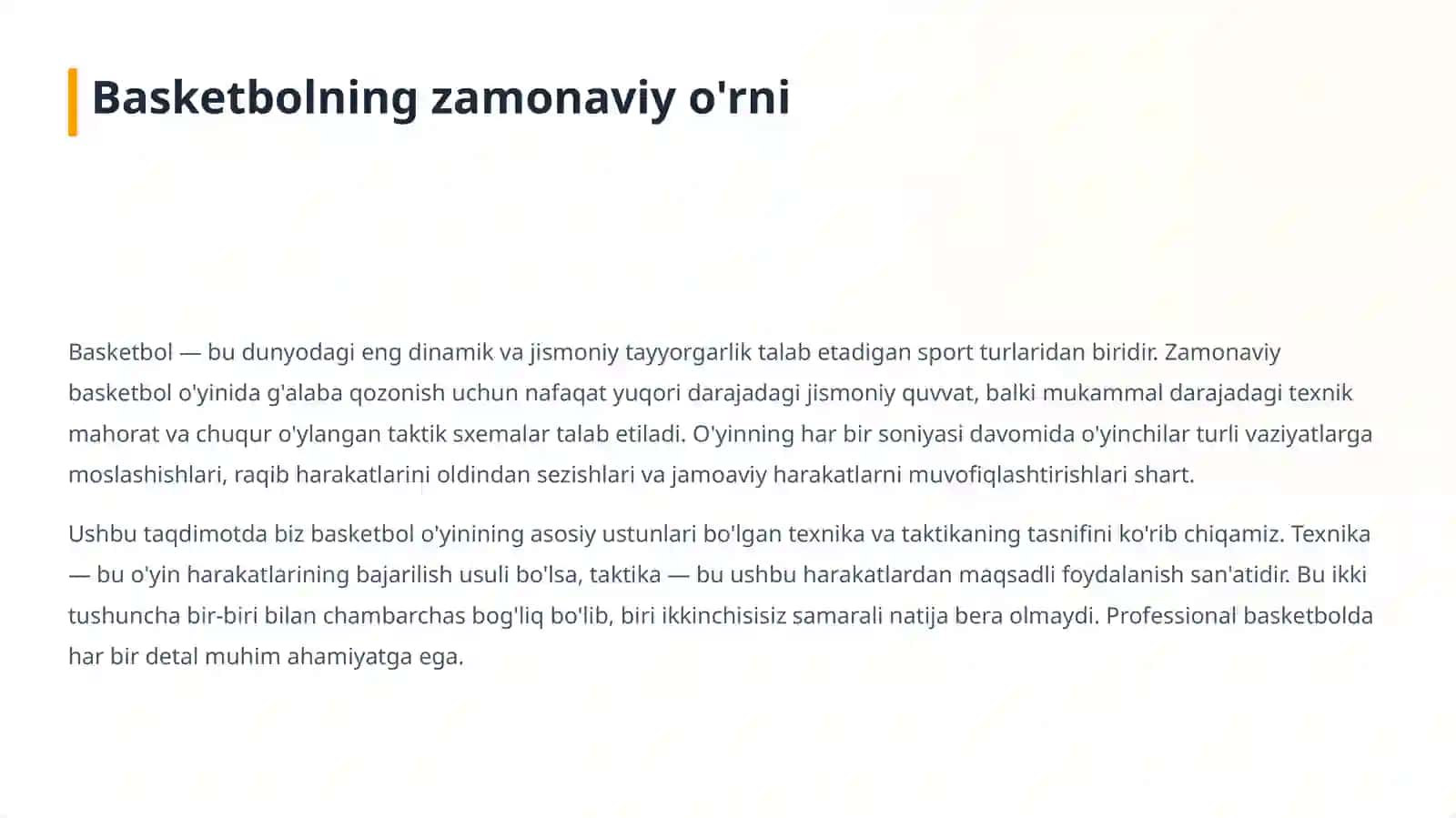 Basketbol O'yin Texnikasi va Taktikasi Tasnifi 3