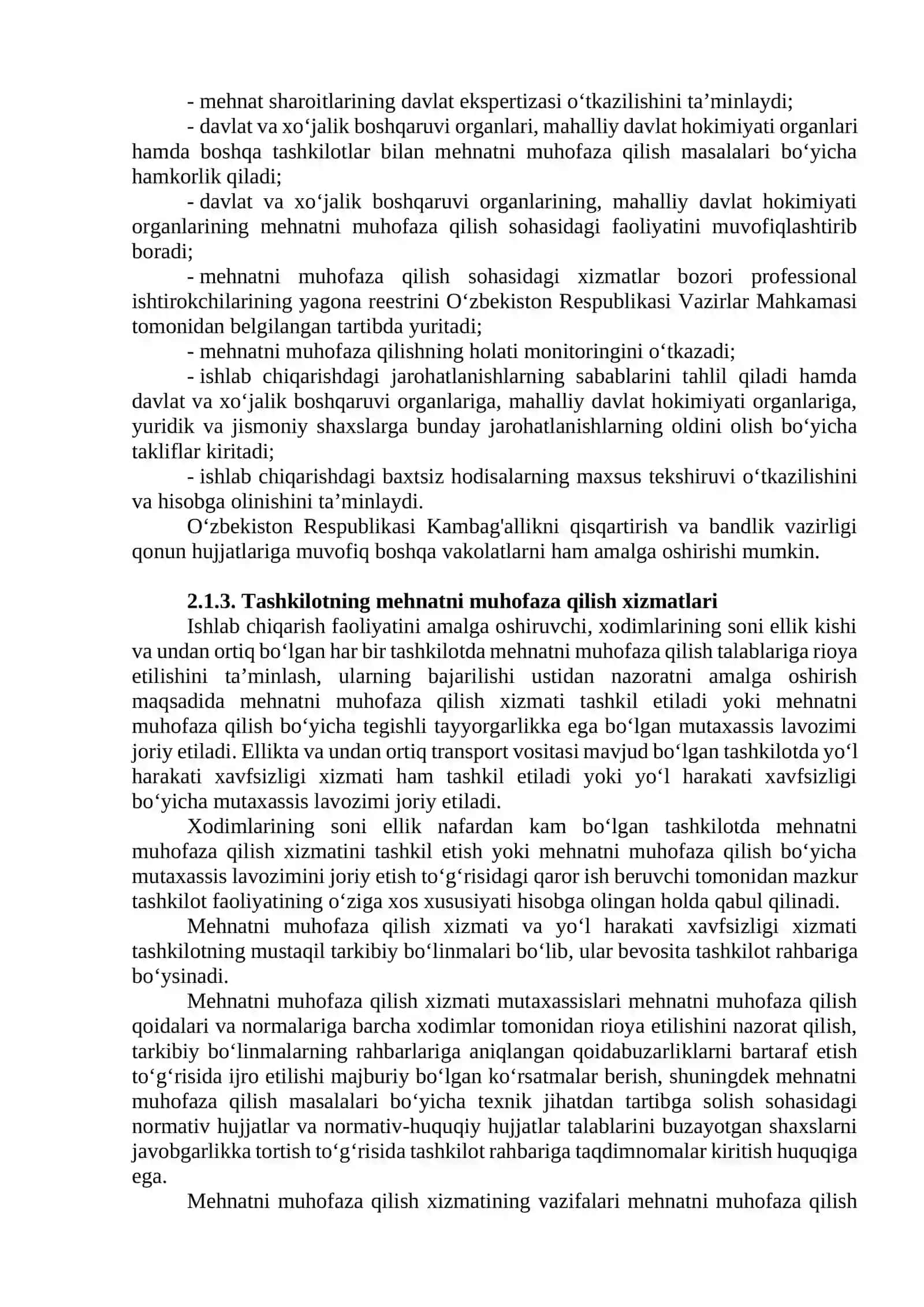 Ishlab chiqarishda faoliyat xavfsizligini boshqarish tizimini tashkil qilish 3