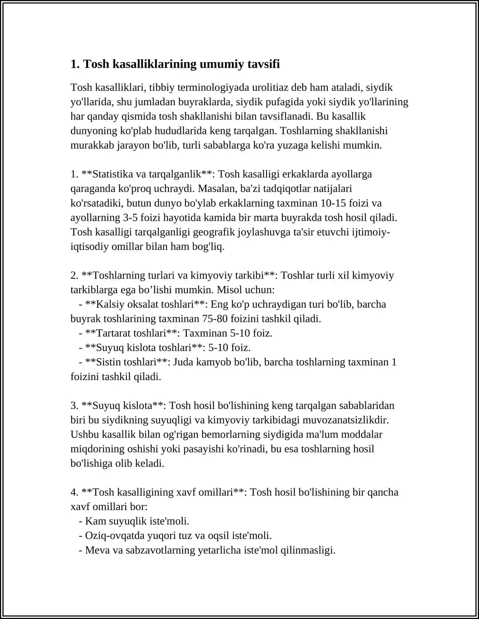 Tosh kasalliklarining kimyoviy asoslari 3
