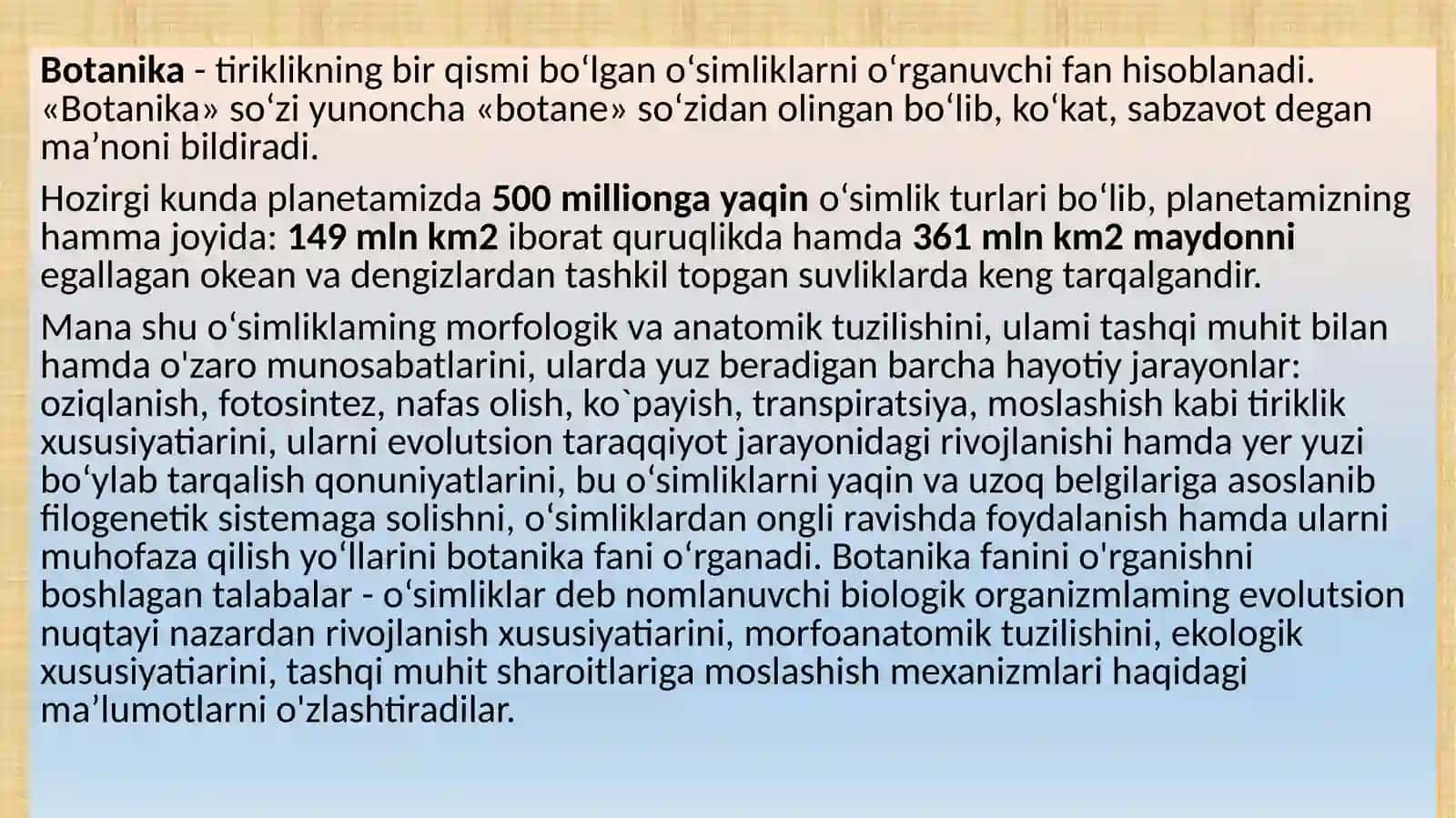 Botanicals vat o`simliklar fiziologiyasi 3