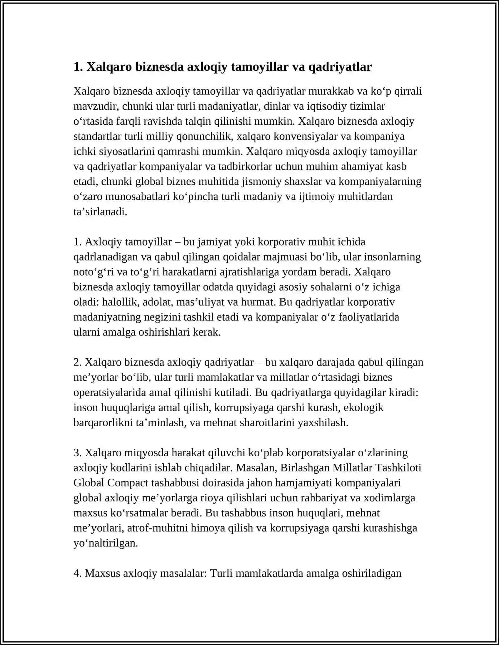 XALQARO BIZNESDA AXLOQIY STANDARTLAR 3