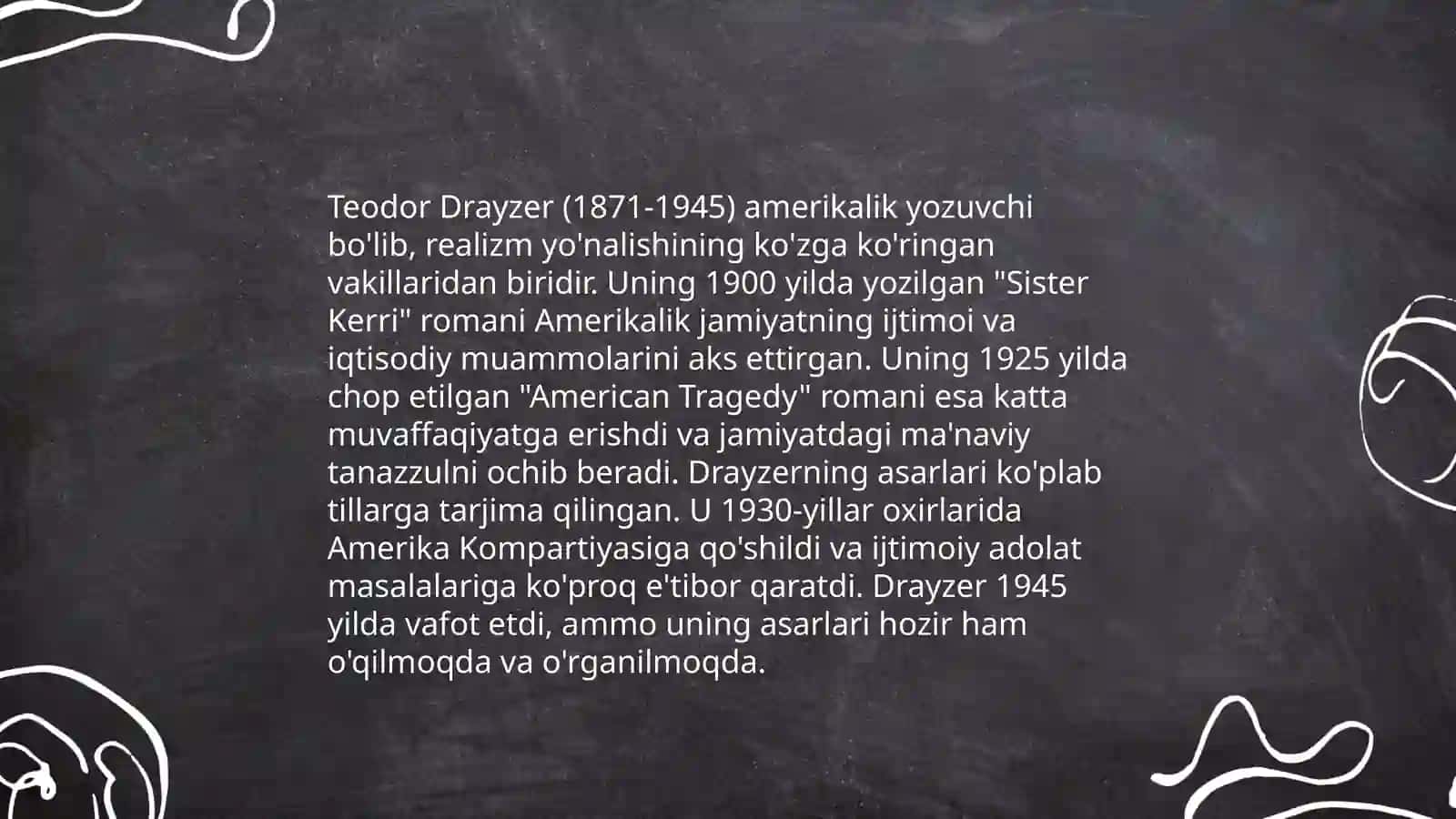 Teodor Drayzerning ijodi va Moliyachi romani tahlili 3