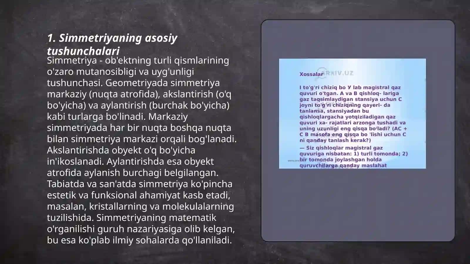 Asosiy marfalogiya qonuniyatlari: simmetriya turlari, metamarfoz 3