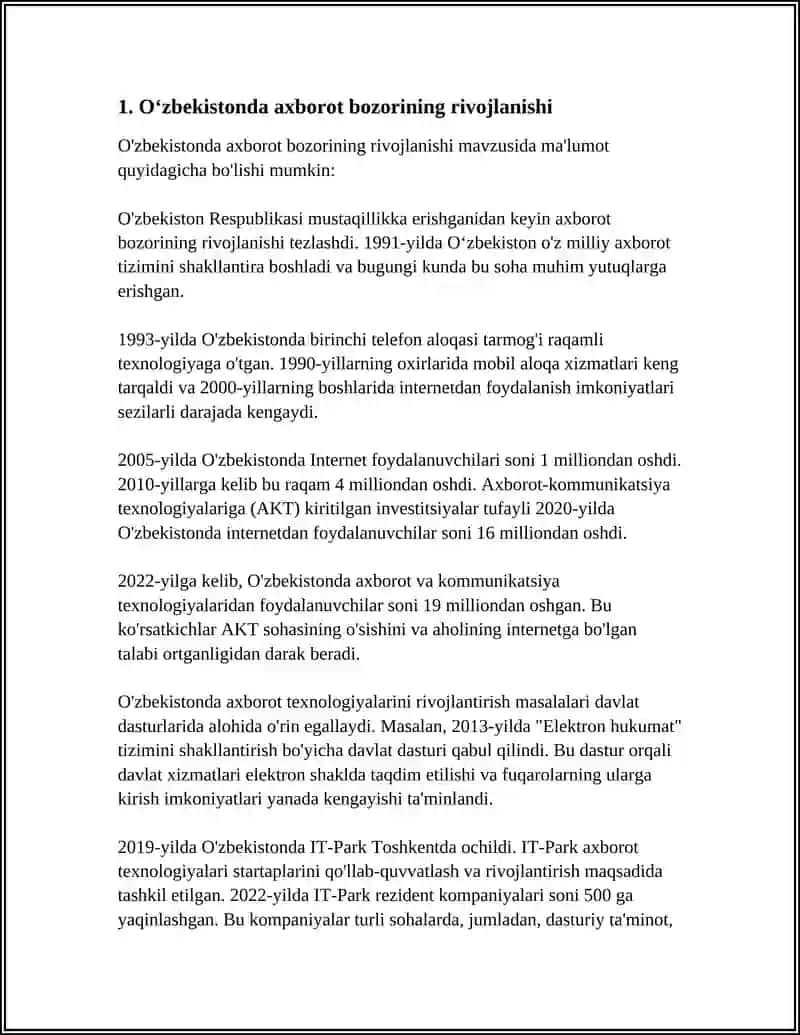 Oʻzbekistonda axborot bozorining rivojlanishi 3