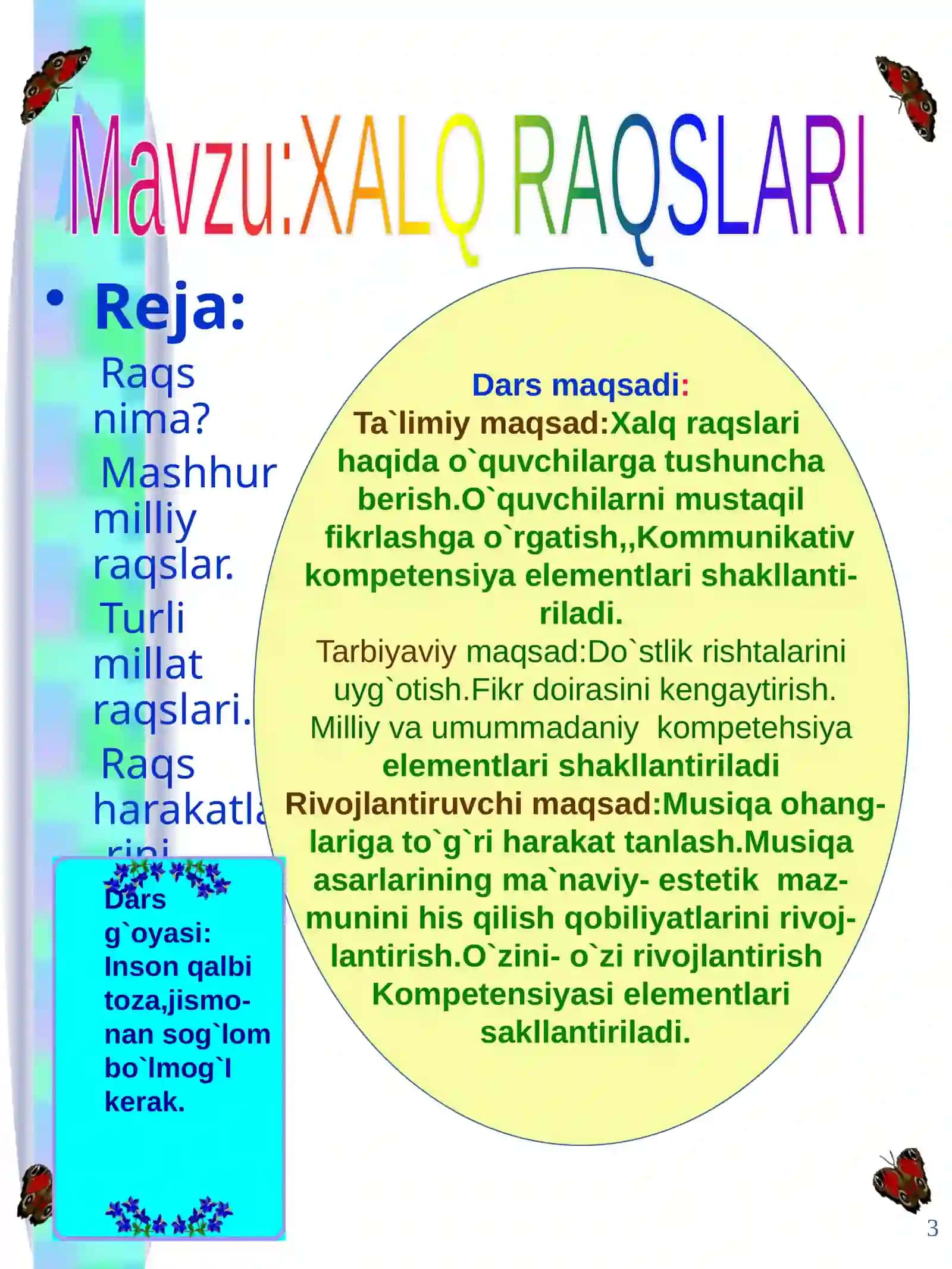 4-sinf Musiqa fanidan Xalq raqslari mavzuda ochiq dars ishlanma 3