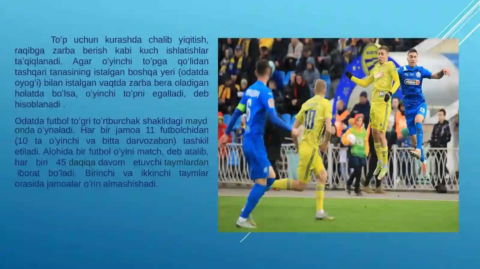 Qurilishda axborot texnologiyalari fanidan Futbol mavzusida 3