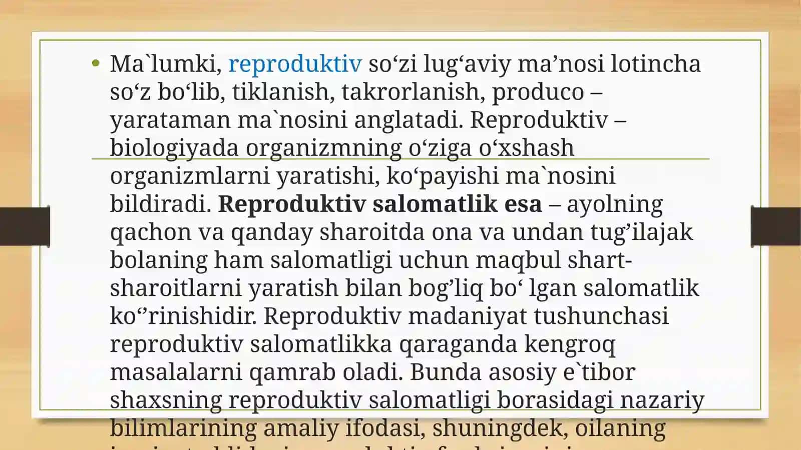 Oilaning reproduktiv vazifasi 3