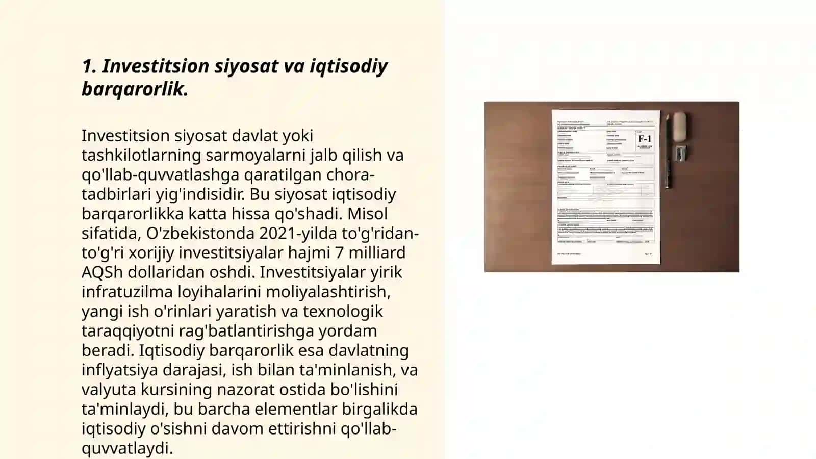 Investitsion siyosat va iqtisodiy barqarorlik 3